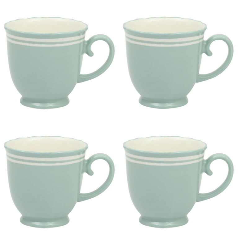 溢れる慈愛 ミオリネ ニュータイプチャレンジ 4枚【GCG】 The Pioneer Woman Ainsley Ceramic Mug Set, Sage Blue, 4-Pack