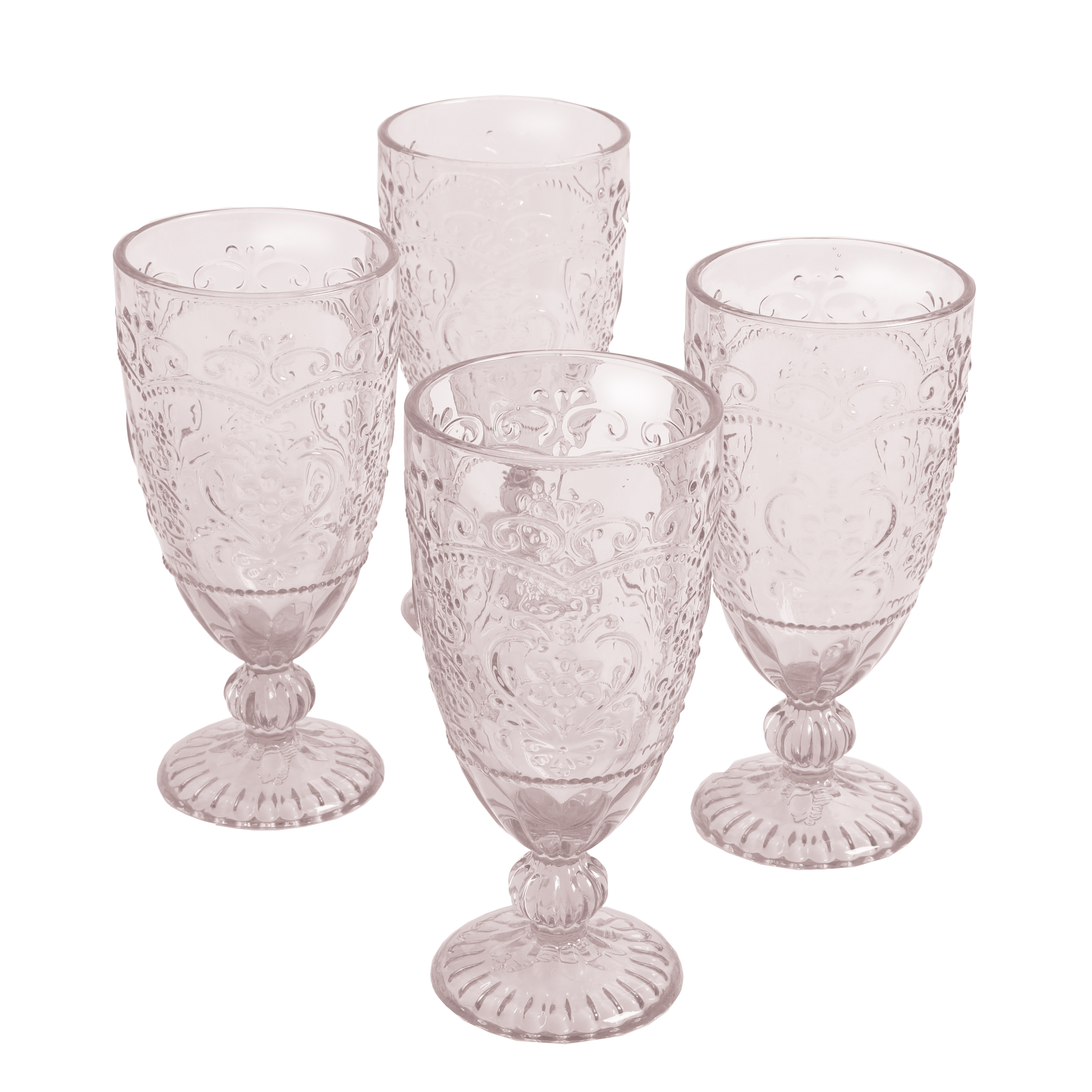 The Pioneer Woman Amelia Glass14.7-Ounce Rose Tea Goblets, Set of 4 - image 1 of 5