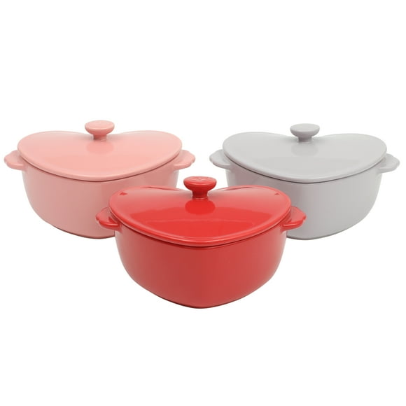 The Pioneer Woman Assorted Mini Heart Ceramic Cocottes, 3-Pack