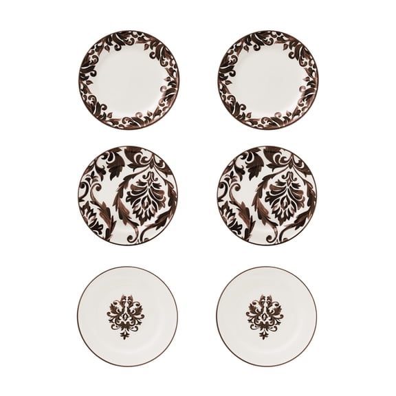 The Pioneer Woman Audrey Stoneware Appetizer Plates, Brown, Set of 6