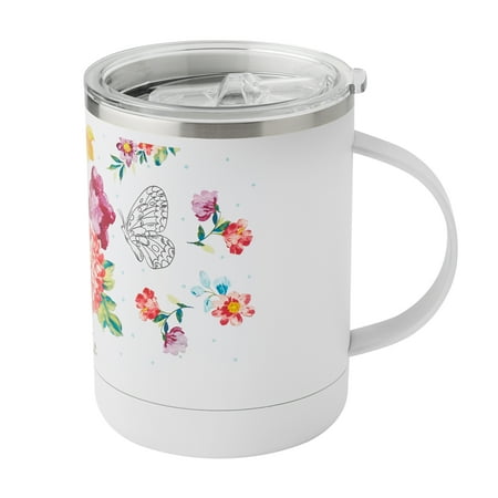 The Pioneer Woman Blooming Bouquet 14 fluid ounce Stainless Steel Ultimate Mug, White