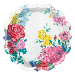 Netflix's Bridgerton Dinner Plate, Floral Pattern, Multi-Color, Disposable, Paper, 9 inch, 8 Count