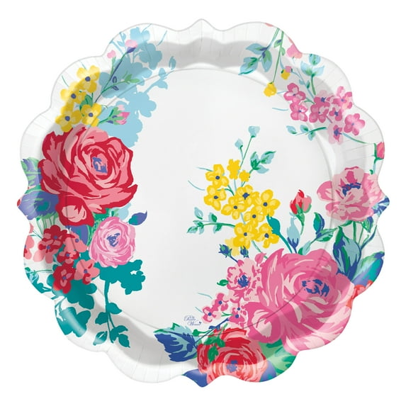 The Pioneer Woman Blue Cape Paper Dinner Plates, 11.5in, 8ct