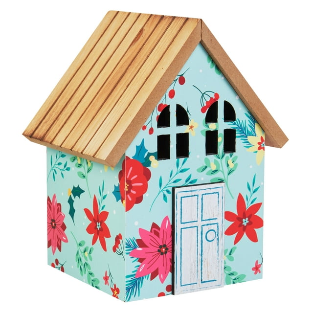 The Pioneer Woman Blue Large 3D Table Top House Decoration, 7.5 inch