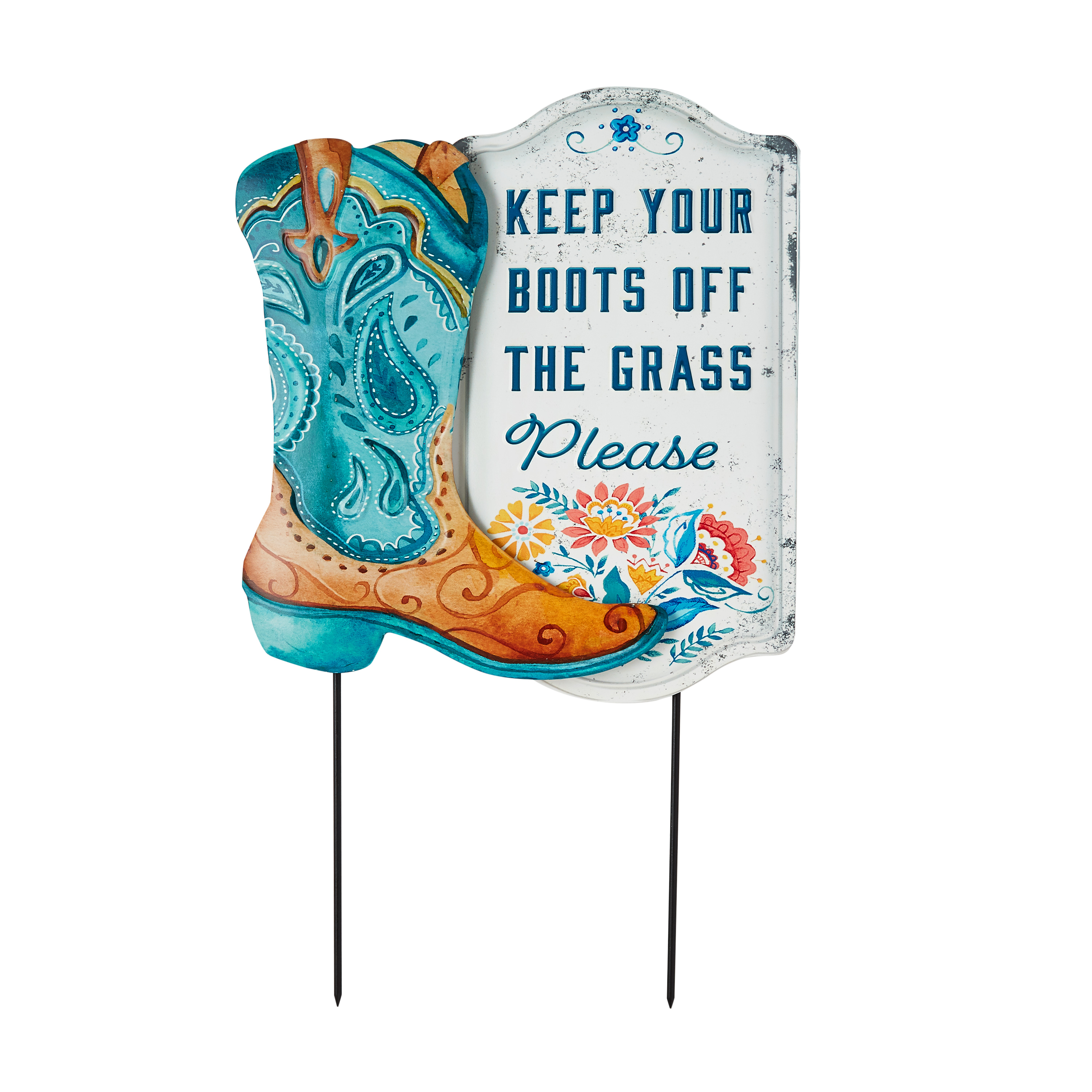 The Pioneer Woman Boots Off the Grass Multicolor Metal Outdoor Garden Stake - image 1 of 9