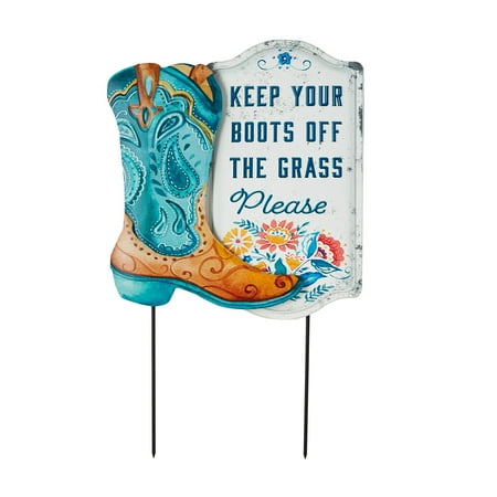 The Pioneer Woman Boots Off the Grass Multicolor Metal Outdoor Garden Stake