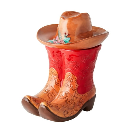 The Pioneer Woman Boots and Hat Stoneware Cookie Jar