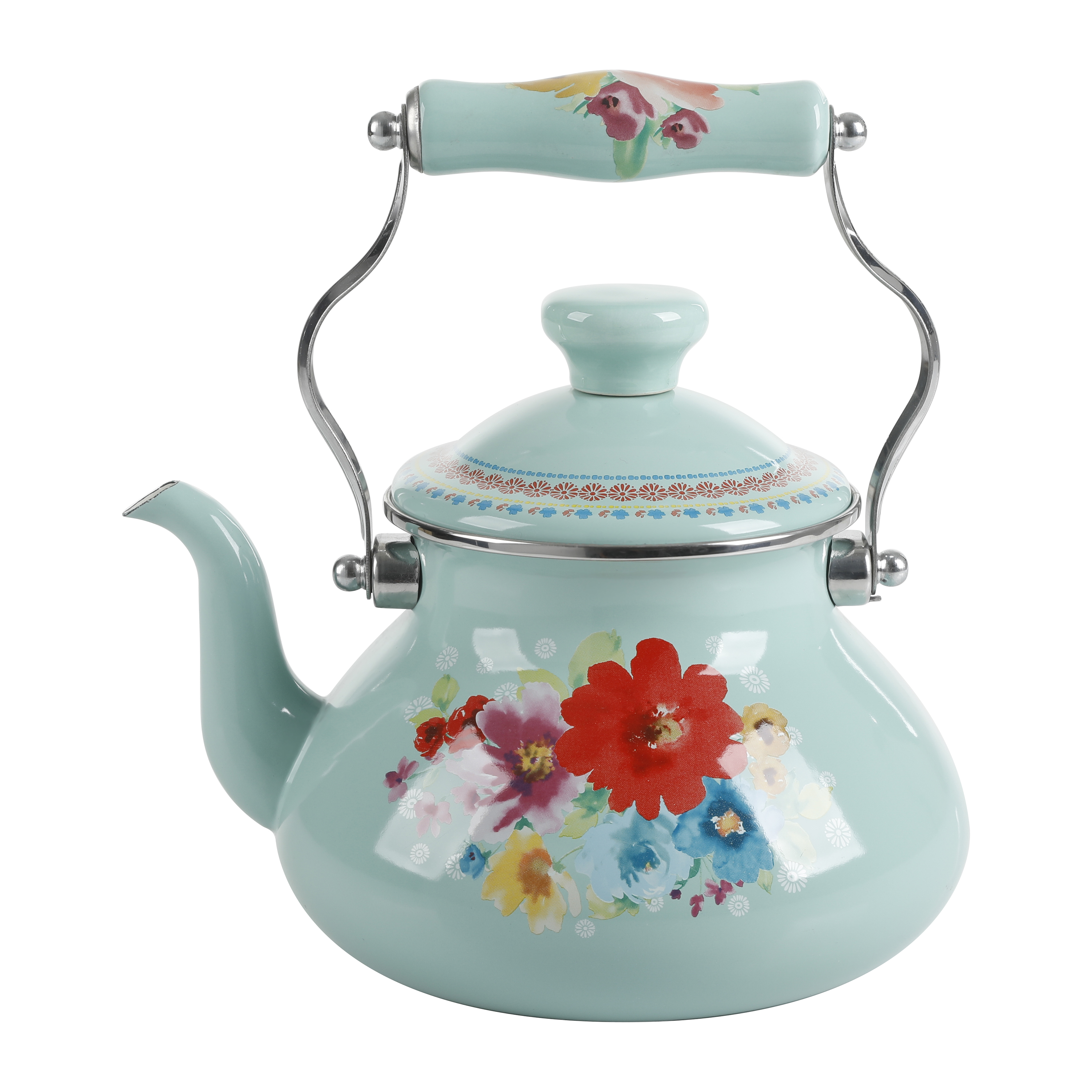 The Pioneer Woman Breezy Blossom Enamel on Steel 1.9-Quart Tea Kettle - image 1 of 7