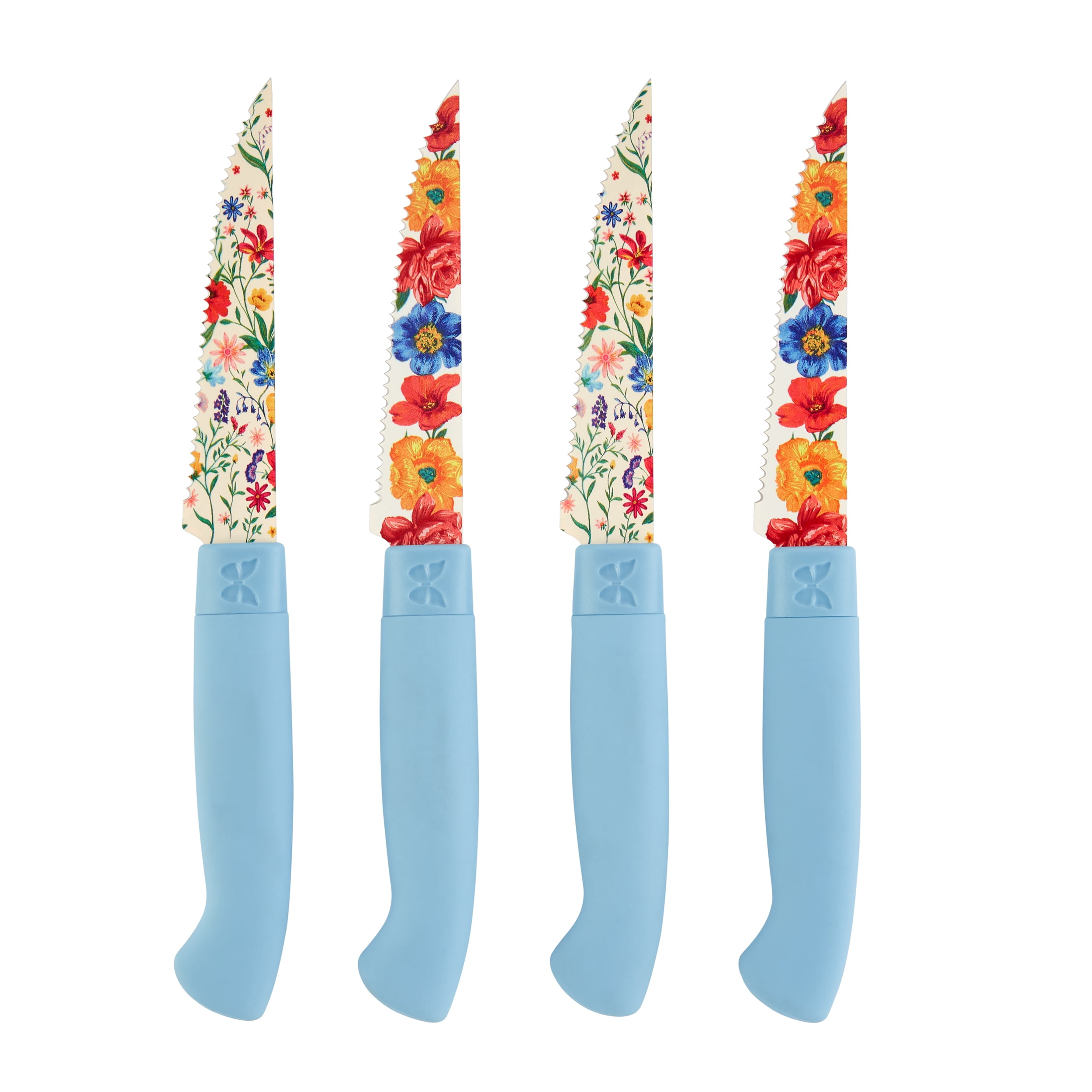 The Pioneer Woman Brilliant Blooms 4-Piece Stainless Steel Steak Knife Set - Walmart.com