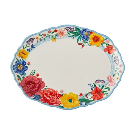 The Pioneer Woman Brilliant Blooms Stoneware Serve Platter