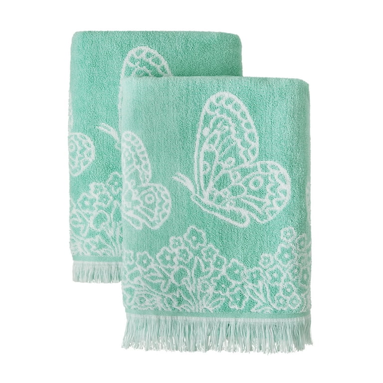 The Pioneer Woman 4 Piece Cotton Bath Towel Set, Classis Mint Green 
