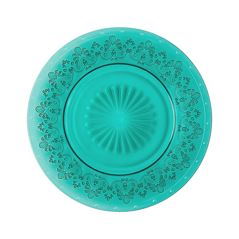 Teal salad plates top