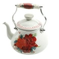 thumbnail image 1 of The Pioneer Woman Cheerful Rose Enamel on Steel 1.9 Quart Tea Kettle, 1 of 5