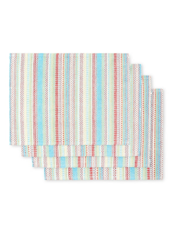 The Pioneer Woman Chunky Stripe Fabric Placemat Set, 4 Piece, Multicolor