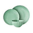 thumbnail image 1 of The Pioneer Woman Colette 12-Piece Stoneware Dinnerware Set, Green, 1 of 14