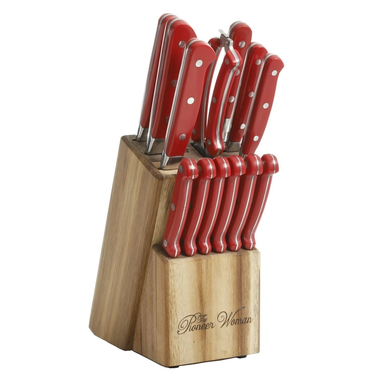  Kitchen Knife Set, 9-Piece Red Knife Set with Acrylic