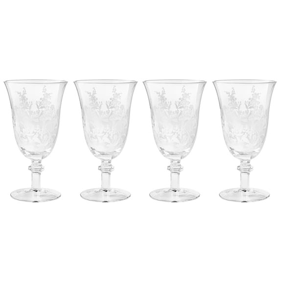 The Pioneer Woman Daisy Glass 14-Ounce Goblet, Clear, Set of 4