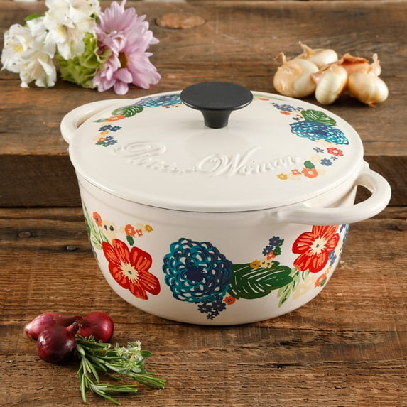 The Pioneer Woman Dazzling Dahlias 3 Quart Ceramic Casserole with Lid
