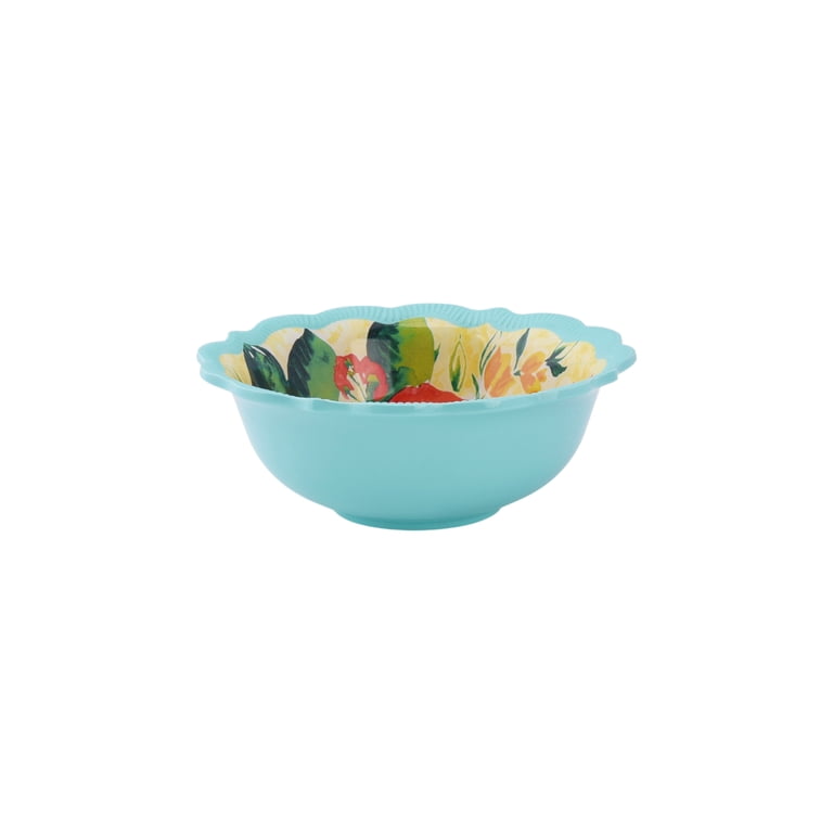 The Pioneer Woman Delaney Melamine Dip Bowl Teal, Floral Vintage
