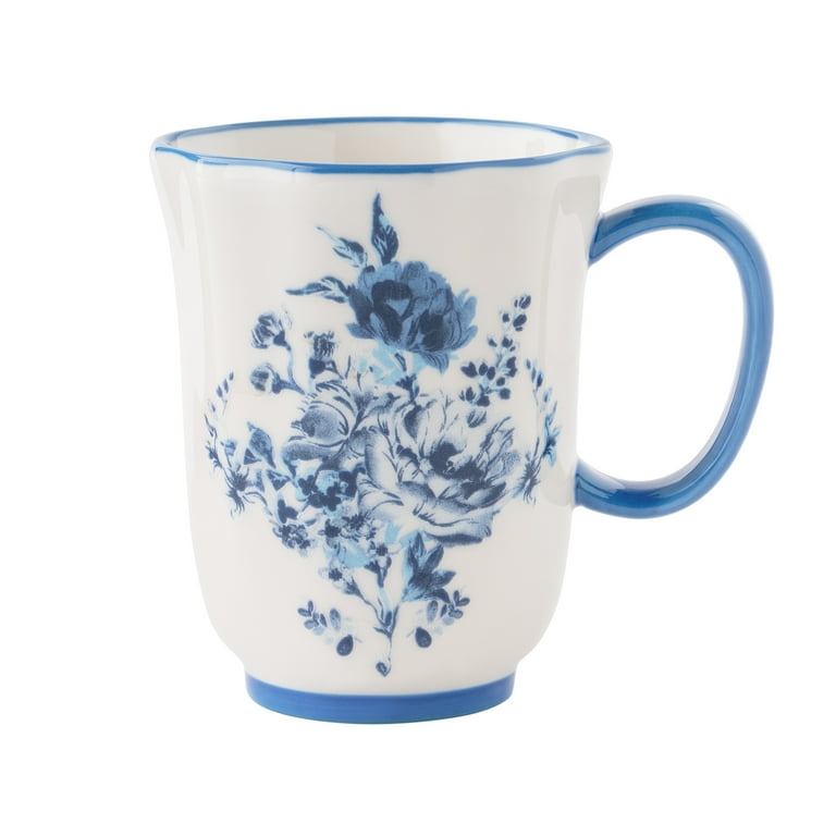 The Pioneer Woman Delilah 12-Ounce Blue Stoneware Mug, Rustic