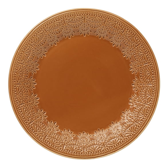 The Pioneer Woman Vintage Lace Ceramic Dinner Plate, Caramel
