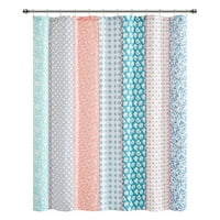 The Pioneer Woman Ditsy Patchwork Cotton-Rich Shower Curtain