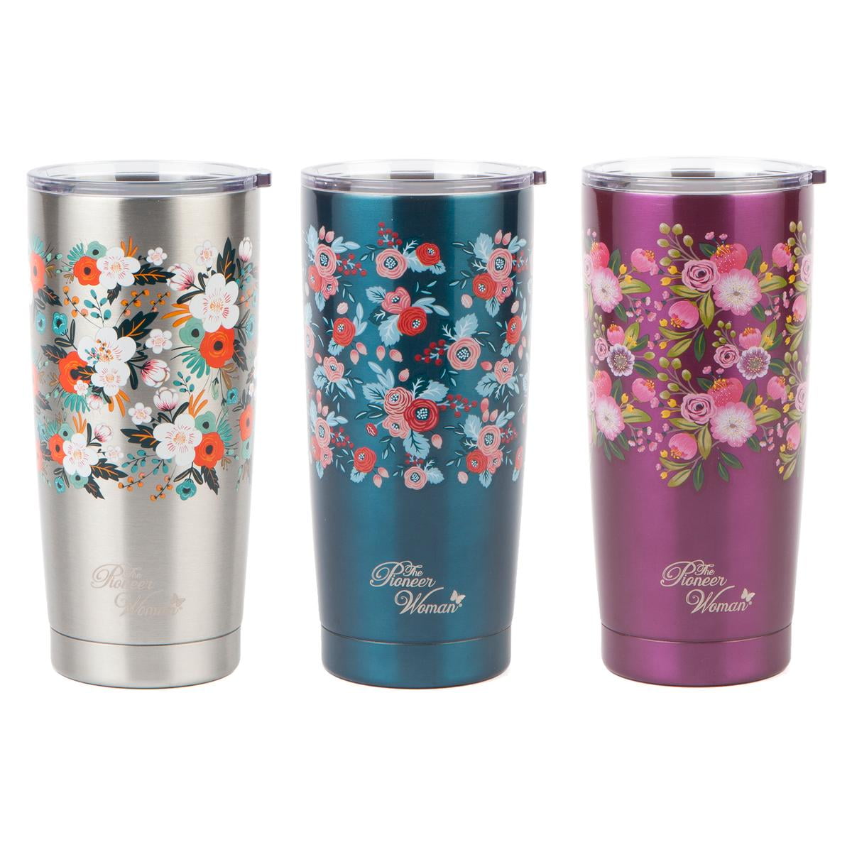 The Pioneer Woman Breezy Stainless Steel Tumbler Double Wall Insulated 24 oz New