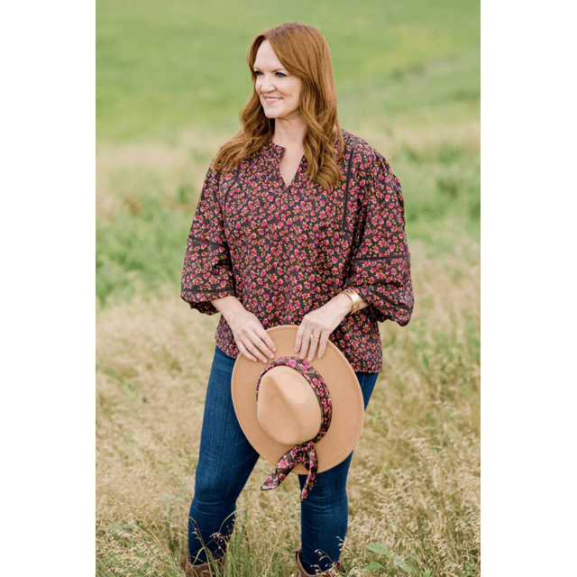 The Pioneer Woman Embellished Split Neck Blouse
