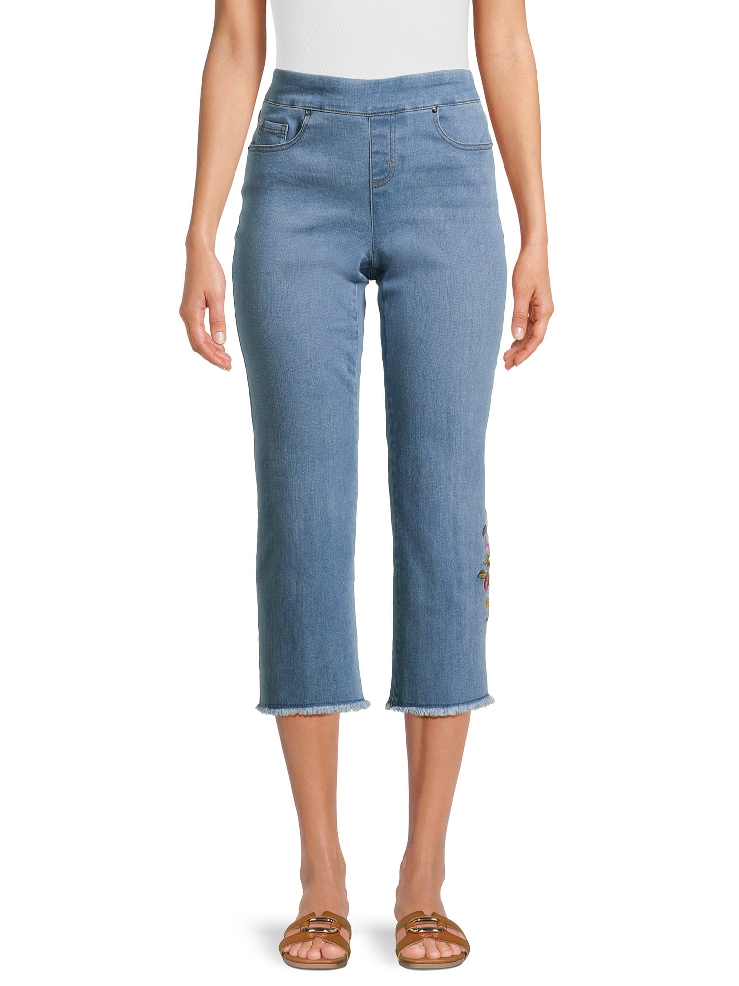 Cropped pull on best sale jeans