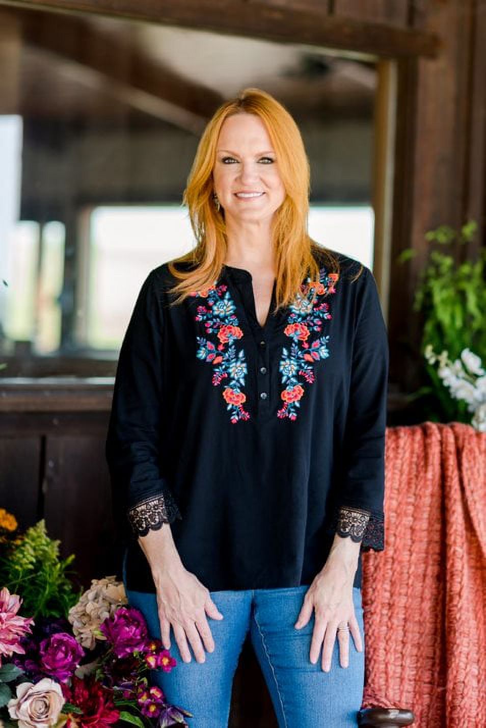 The Pioneer Woman Embroidered Tunic Blouse, Women’s - image 1 of 8