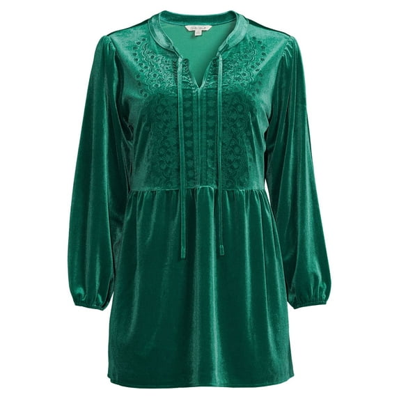 The Pioneer Woman Embroidered Velvet Empire Waist Top