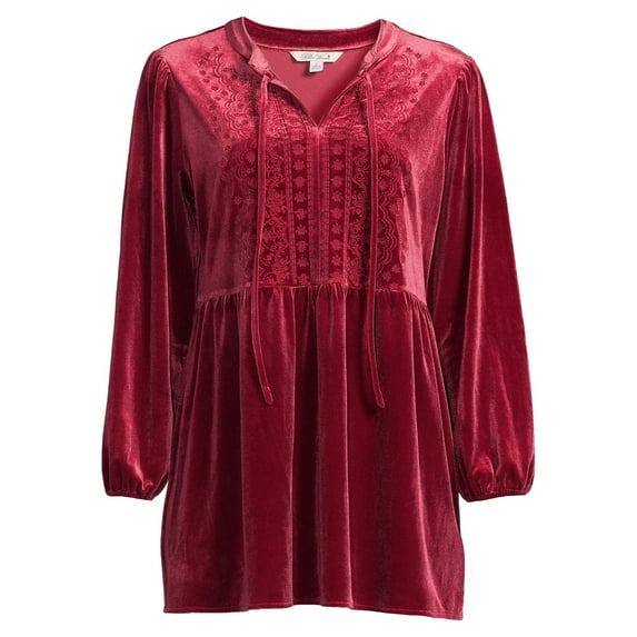 The Pioneer Woman Embroidered Velvet Empire Waist Top