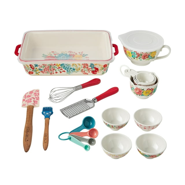 The Pioneer Woman Fancy Flourish 20-Piece Bake & Prep Set with Baking Dish & Measuring Cups