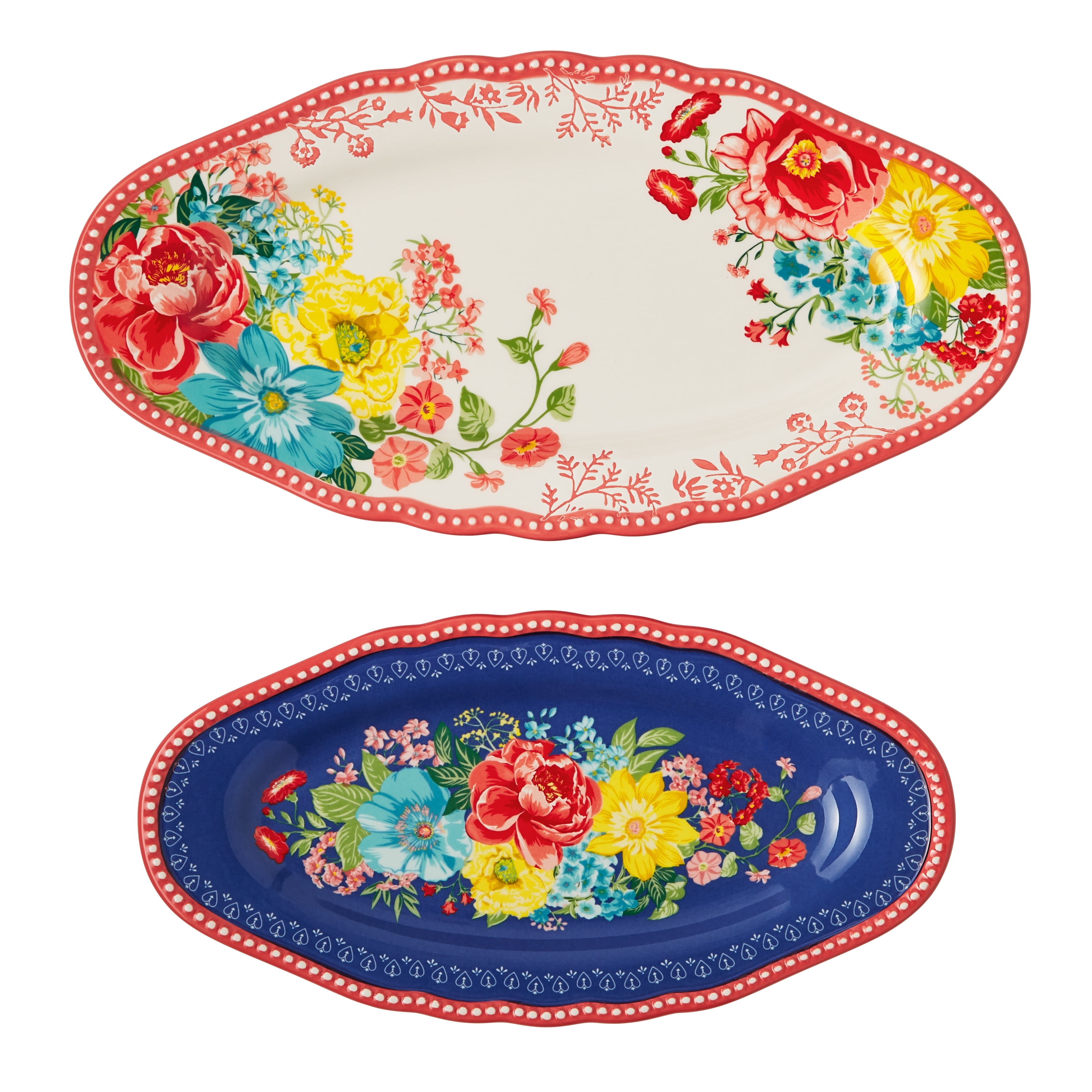 The Pioneer Woman Fancy Flourish Narrow Platter Set of 2