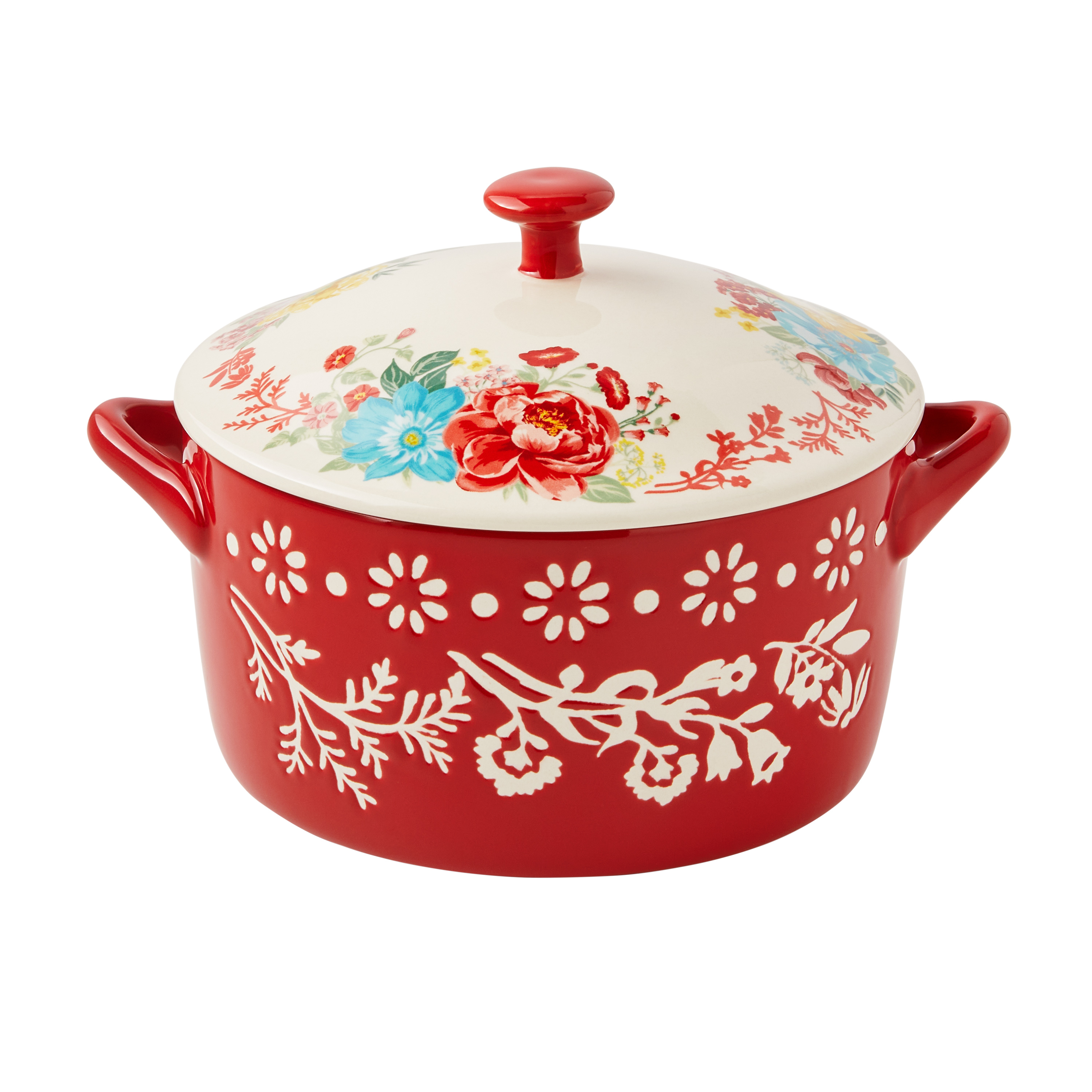 The Pioneer Woman Fancy Flourish Round Ceramic Casserole Dish with Lid - image 1 of 6