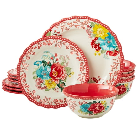 The Pioneer Woman Fancy Flourish Stoneware 12 Piece Set