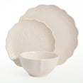 thumbnail image 1 of The Pioneer Woman Farmhouse Lace 12-Piece Dinnerware Set, Linen, 1 of 7