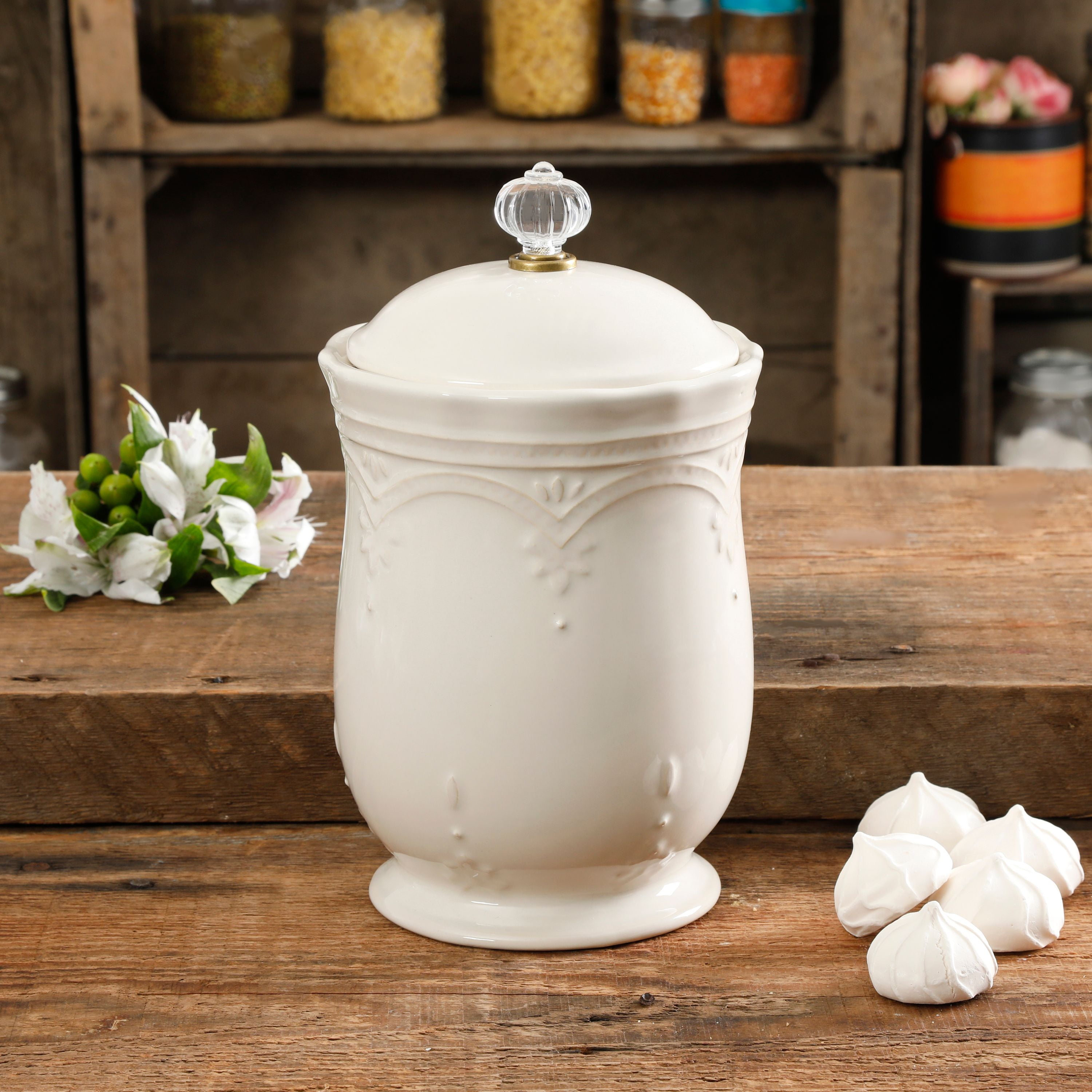 The Pioneer Woman Pioneer Vintage Floral Canister w/Acrylic Knob