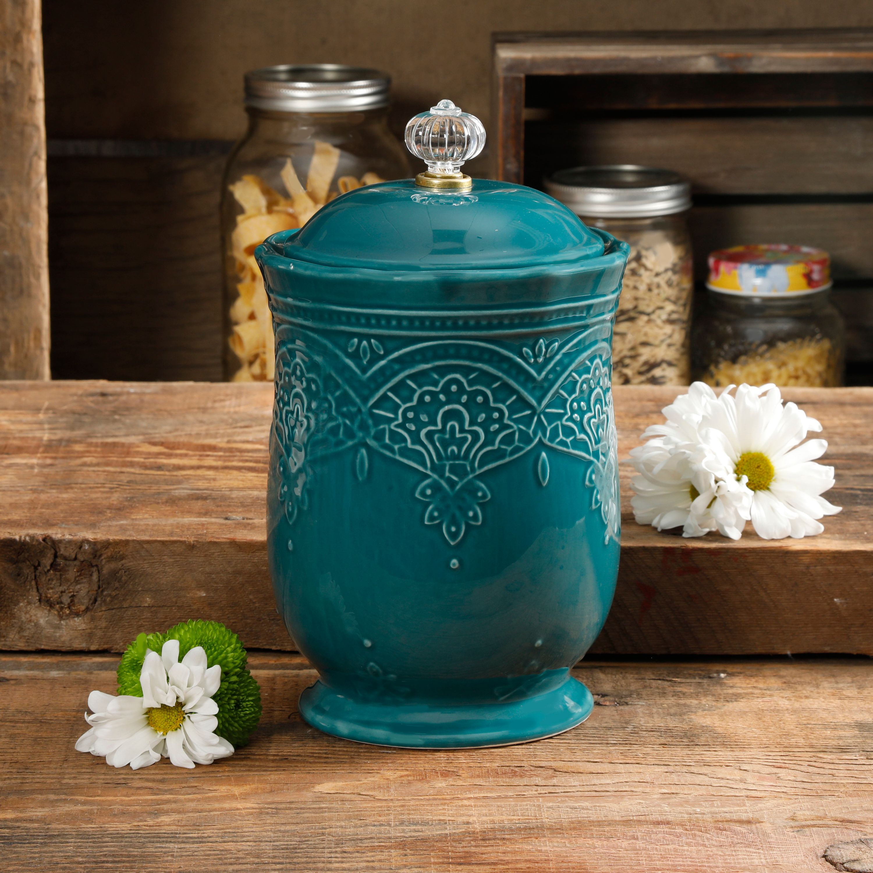 The Pioneer Woman Pioneer Vintage Floral Canister w/Acrylic Knob