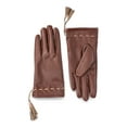 thumbnail image 1 of The Pioneer Woman Faux Leather Winter Gloves with Tassel, Cappucino, Size S/M, 1 of 3