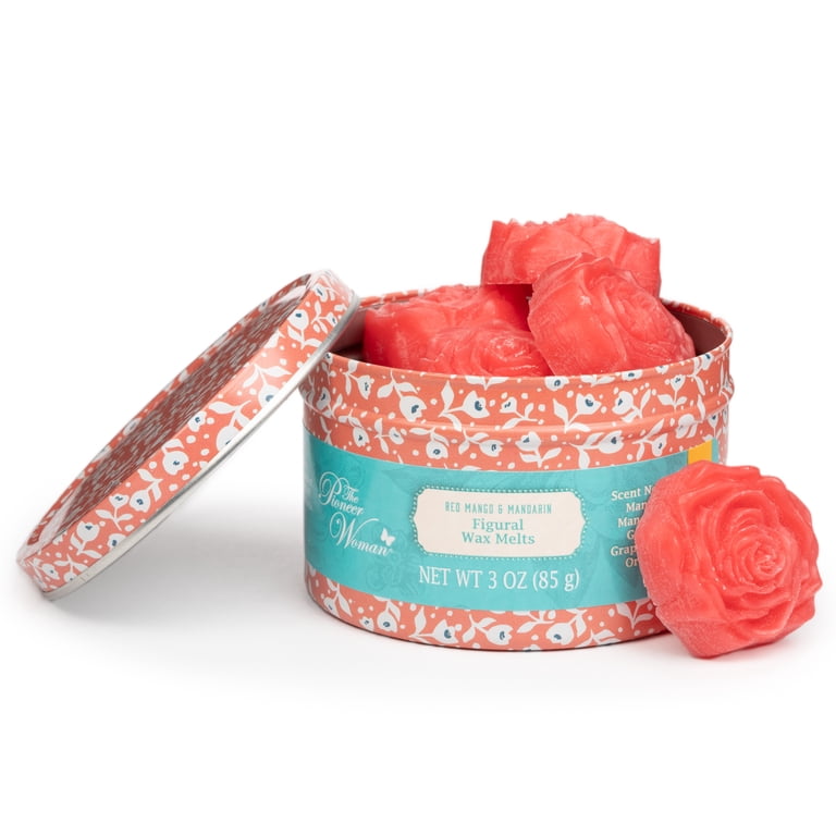 The Pioneer Woman Set with 10 rose-shaped wax melts, Red Mango