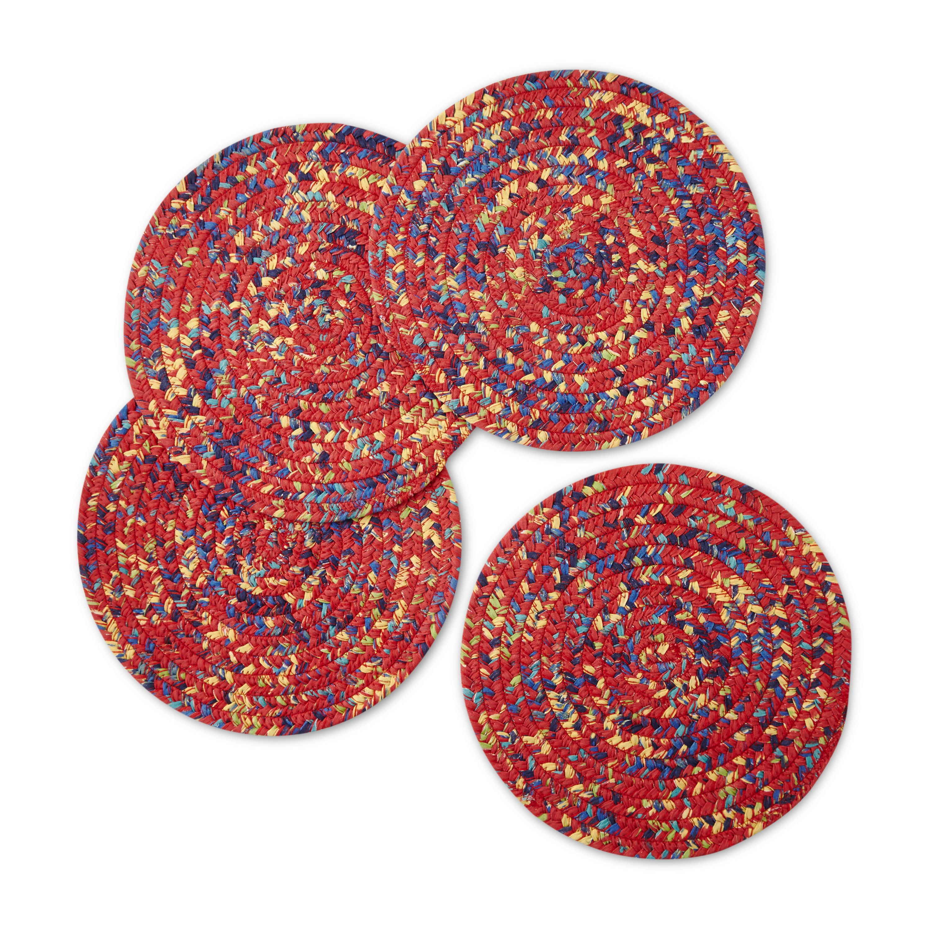 The Pioneer Woman Fiona Floral Braided Placemats, Red, 14"W x 19"L, 4