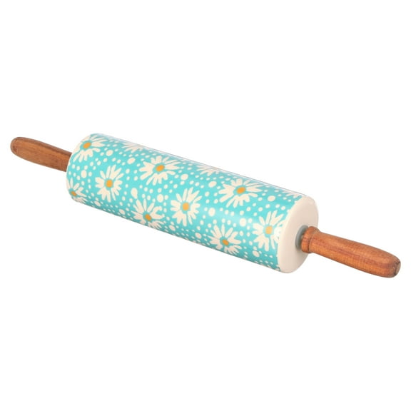 The Pioneer Woman Flea Market Floral Decal Rolling Pin with Wood Handle
