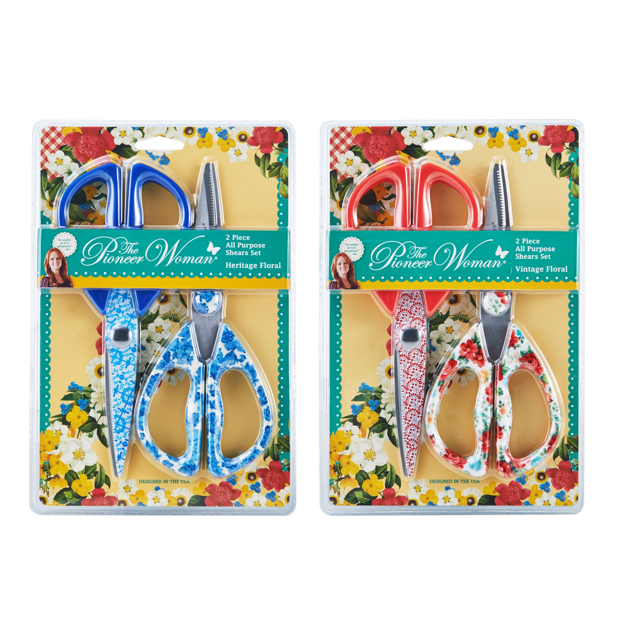 The Pioneer Woman Floral 2 Piece All Purpose Shears Set, Assorted - Walmart.com