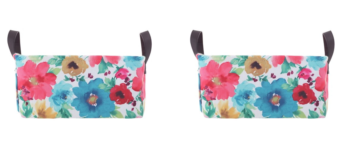 The Pioneer Woman Floral Canvas Storage Basket, Multicolor, Set of 2