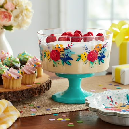 The Pioneer Woman Floral Footed Plastic Snack Bowl