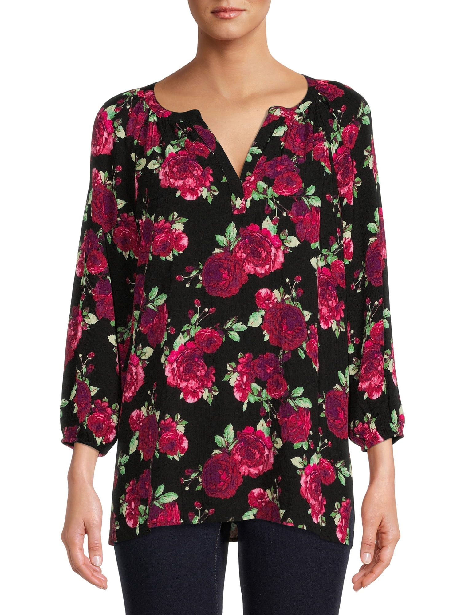 The Pioneer Woman Floral Peasant Blouse - Walmart.com