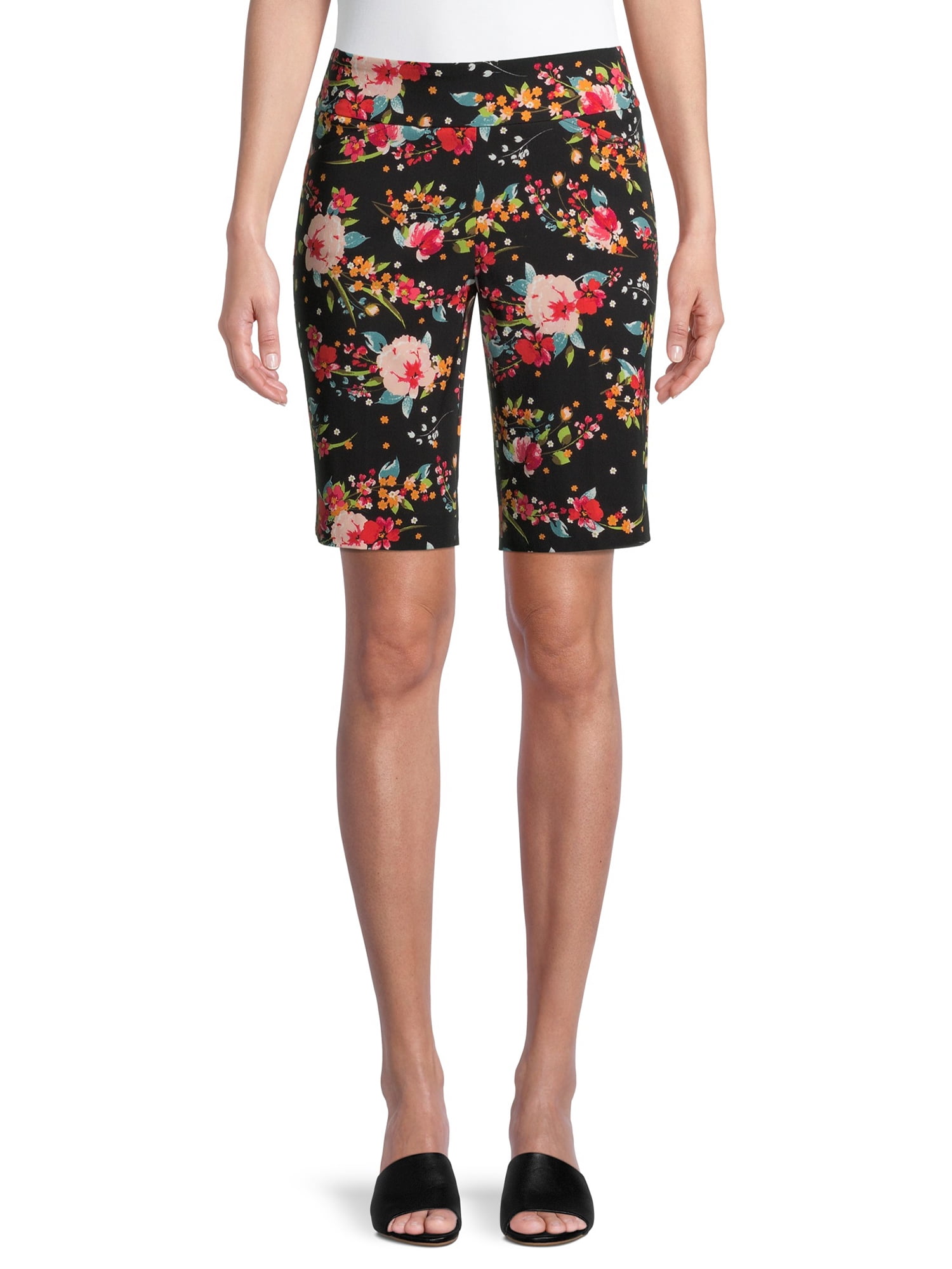 The Pioneer Woman Floral Pullon Bermuda Short with Pockets, Womens ...