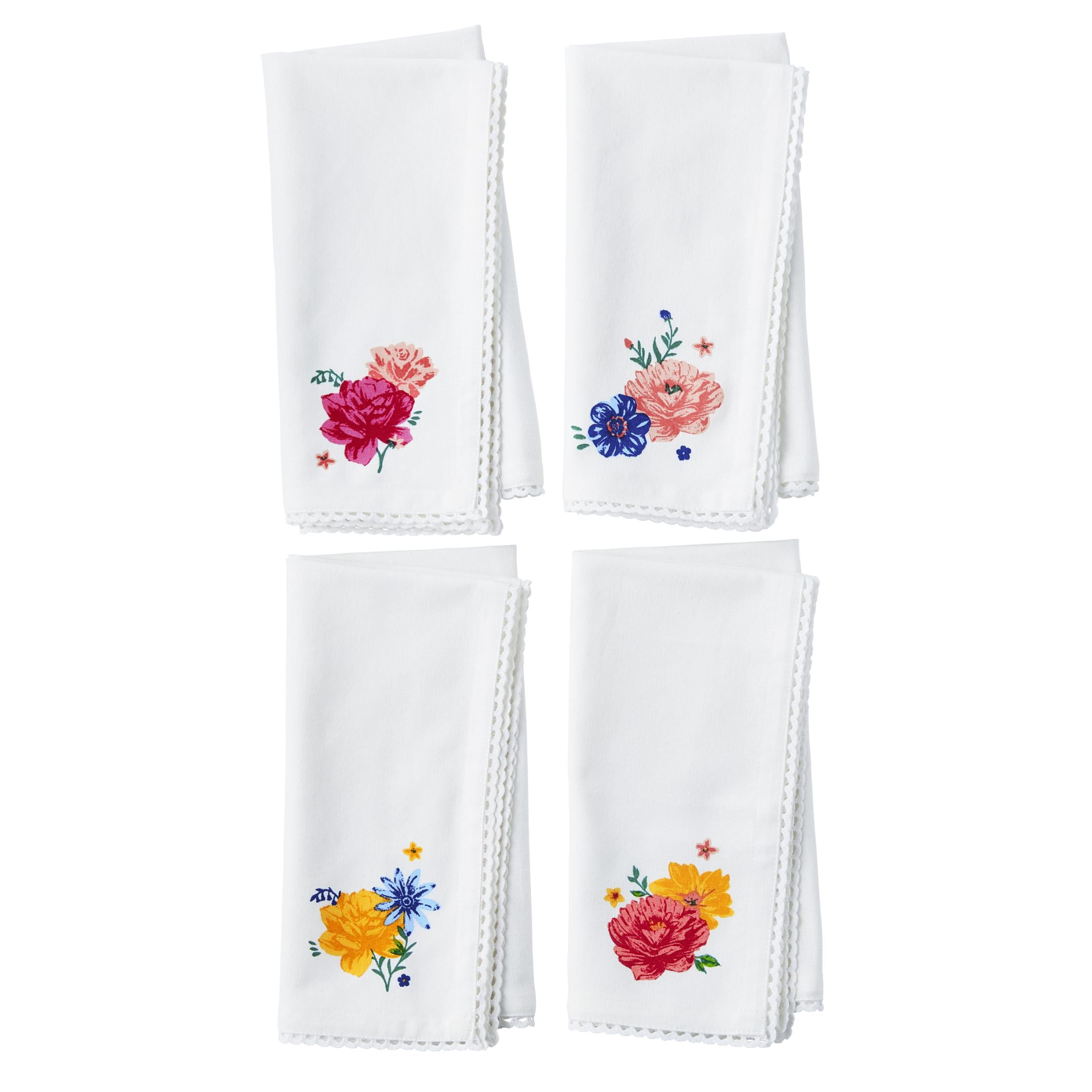 The Pioneer Woman Flowering Frontier Fabric Napkin Set, Multicolor, 20"W x 20"L, 4 Piece - Walmart.com