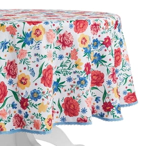 The Pioneer Woman Flowering Frontier Fabric Tablecloth, Multicolor, 70" Round